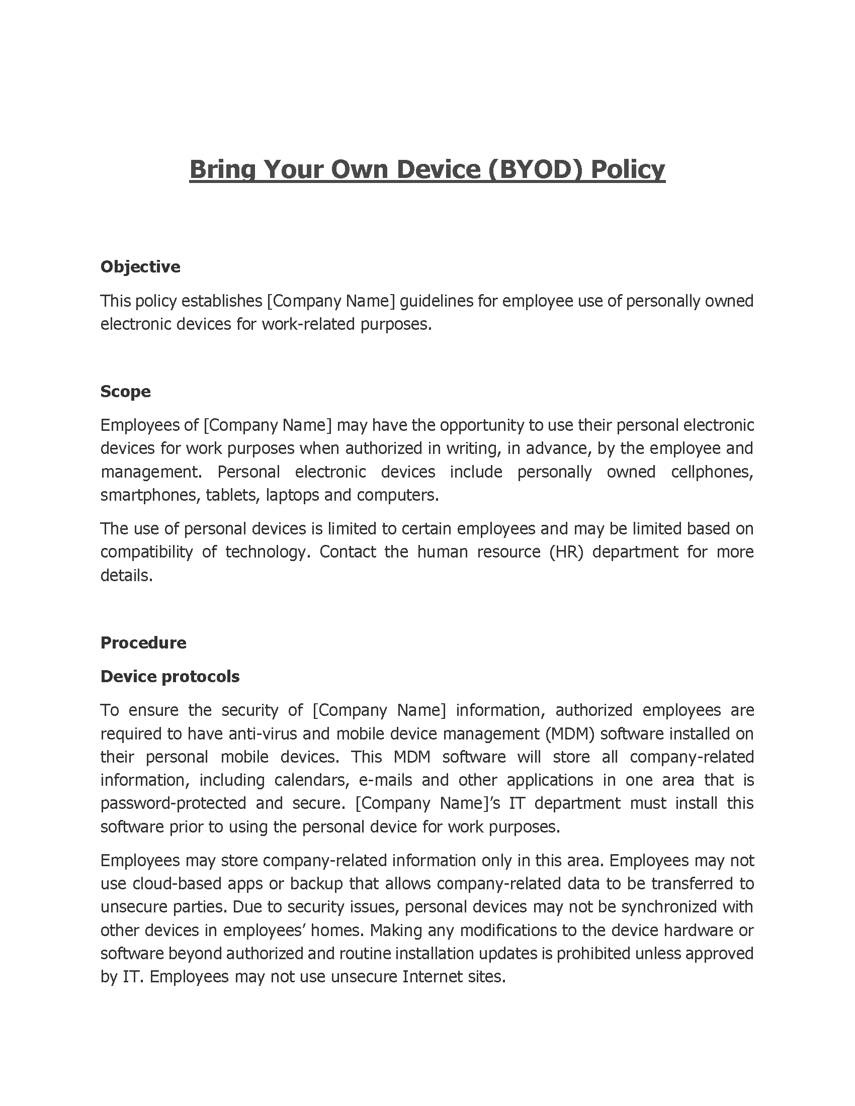 36 - Bring Your Own Device Policy